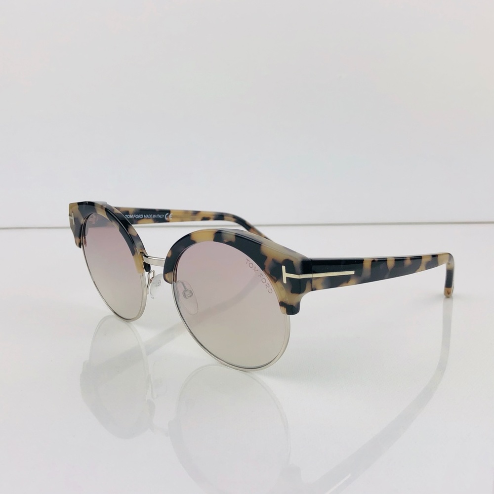 New TOM FORD Alissa Round Havana Brown Sunglasses - Picture 6 of 16